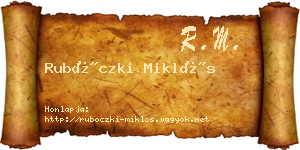Rubóczki Miklós névjegykártya