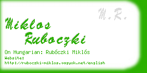 miklos ruboczki business card
